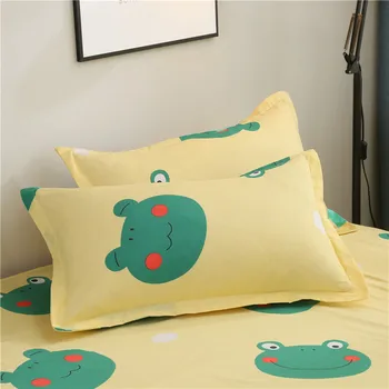 Denisroom хубаво спално бельо малка жаба одеяло комплекти легла пухени чаршаф и калъфка за възглавница комплект постелки kids MJ71#
