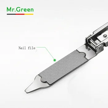 Г-н Грийн от неръждаема стомана ултра тънък сгъваем крак ръце нокторезачки нож с ключодържател нож на машинката Сребърен нокти инструменти