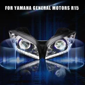 Мотоциклет, пълен с led фенер, за YAMAHA YZF R15 Angel Demon Eye HID проектор фарове YZF-R15 HID Angel Eye blue eye