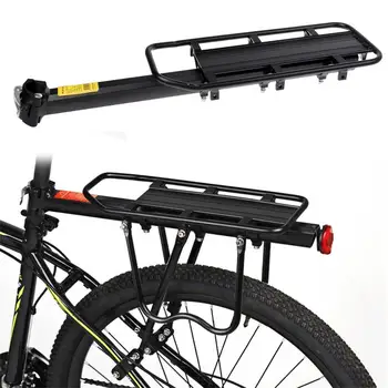 Велосипедна универсална регулируема поставка за екипировка, багажник за пренос на велосипеди със светлоотразителен логото на капацитета на 280 паунда черен