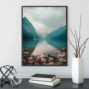 AZQSD Painting By Numbers Landscape САМ Unframe Acrylic Paint Handpainted Gift Coloring By Numbers Mountain Home Decoration