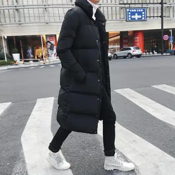 Мъжки дълъг naka яке палто луксозна марка зимни твърди черни паркове мъжете плюс размер 4XL дебели топли Slim Fit Мъжки палта