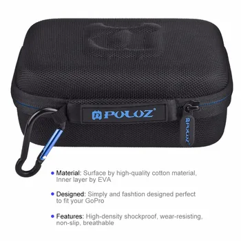 за Go Pro аксесоари кутия за носене на пътен калъф чанта за GoPro HERO 9 8 7 6 5 4 3+ SCAM SJ6 SJ8 DJI OSMO размер: 16см *12 сантиметра *7см