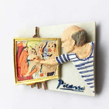 Испания хладилник Магнит Европейския испански художник Пикасо 3d културни туристически сувенири, магнитни стикери за хладилник творчески подаръци