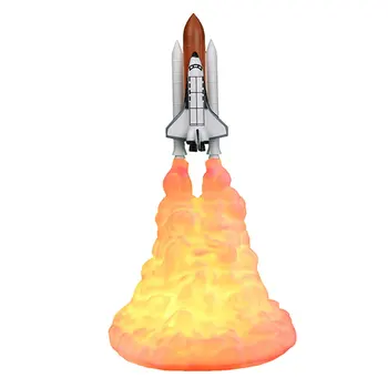 Space Shuttle Lamp 3D Print Rocket Lamp For Rocket Влюбените детска нощна лампа Акумулаторна батерия USB лека нощ декорация на дома