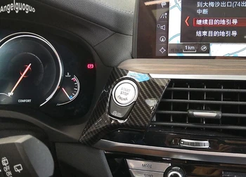 За BMW X3 G01 2018 ABS carbon fiber/chrome Car Engine Start Stop Keyless Start System Button Decoration Frame Cover Car-стайлинг