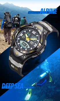 Pasnew Watch Men Military Sports Watches Led Display Analog Digital Quartz Watch 100M Waterproof Dive Watches relogio masculino