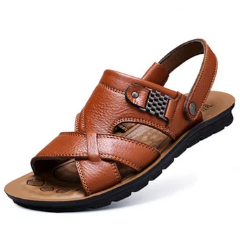 DM126 голям размер 38-48 мъжки сандали от естествена кожа лятна Мъжки обувки, чехли, меки сандали мъжки Римска удобни обувки за разходка