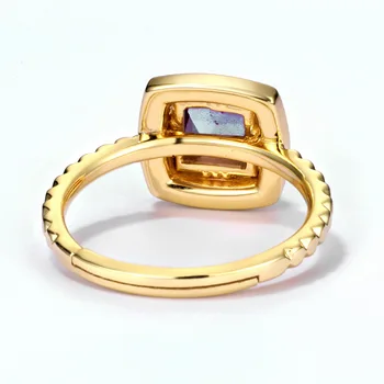 ALLNOEL 925 сребро пръстен естествен Аметист регулируеми пръстени за жени злато пръстени, бижута на едро дропшиппинг
