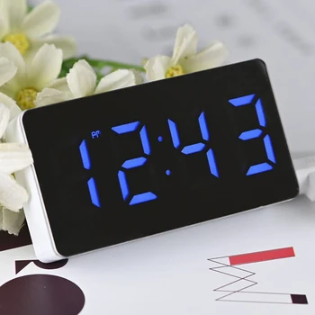 Будилник LED модерен пластмасов преносим многофункционална маса, Настолни часовници офис украса календар на времето време температурата