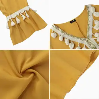 VONDA Туника дамска блуза 2021 есен плюс размера на върховете на ежедневните девет четвърти расклешенный ръкав богемные Blusas женски реколта ризи с принтом