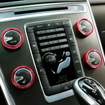 Алуминиева сплав кола климатик регулатор на силата на звука дръжка декоративно пръстен етикети за Volvo S60, V60 XC60, S60, S80 V40 аксесоари