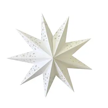 2 елемента 45см выдалбливают хартиен фенер звезди във формата на тавана виси хартиена Звезда фестивал фенер висулка украса на партията (Бял)