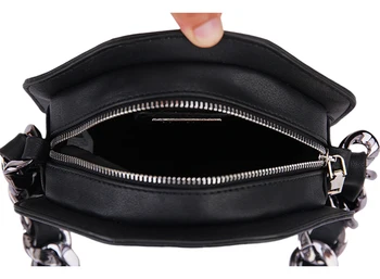 Черен и червен предупредителен знак дизайн на голяма верига модни портмонета и чанти за жени причинно-следствена чанта през рамо чанта през рамо за момичета