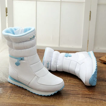 2020 нови жени снегоходки водоустойчив противоплъзгаща топло сгущает кожа зимни обувки дамски зимни ботуши за -40 градуса