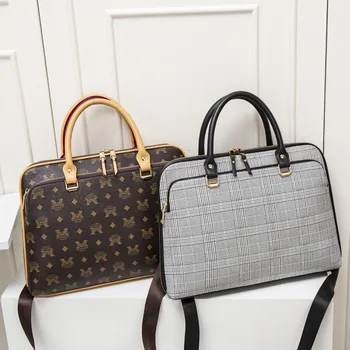 Моден дамски кожен портфейл жена за лаптоп чанта офис работни чанти за жени бизнес чанта за компютър 14,1 инча нов
