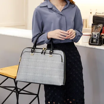 Моден дамски кожен портфейл жена за лаптоп чанта офис работни чанти за жени бизнес чанта за компютър 14,1 инча нов