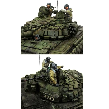 1/35 екипажът на руския танк Т-72, е трима души, смоляная модел войник, GK, военна тема на Втората световна война, продукцията на анализираните и неокрашенный комплект