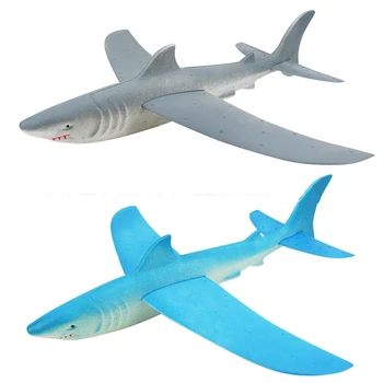 2 елемента 46 см ЕНП пяна ръчно хвърли самолет открит акула самолет стартиране на корпуса на самолета е детска играчка, подарък забавни играчки
