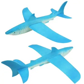 2 елемента 46 см ЕНП пяна ръчно хвърли самолет открит акула самолет стартиране на корпуса на самолета е детска играчка, подарък забавни играчки