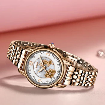 SUNKTA луксозни дамски часовник дамски водоустойчив розово злато стомана каишка дамски Ръчни часовници топ-марка часовници гривна Relogio Feminino