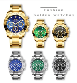 CHENXI мъжете Златен луксозни часовници Марка 2021 нова мода прост аналогов Кварцов ръчен часовник от неръждаема стомана каишка часовник Relogio