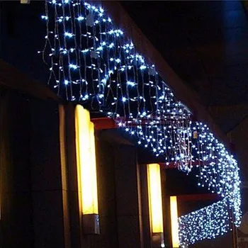 коледни светлини открит декорация на 4 метра поникнуть 0.3-0.5 м led завеса icicle светлини ред Нова година, сватба венец светлина
