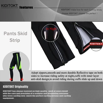 KIDITOKT 2019 Keep Warm Thermal Cycling Long Pants Mountain Bike Pants 3D Anti Slip Gel Padded МТБ Bicycling Тайгърс For Man