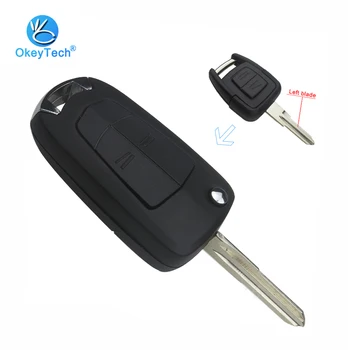 OkeyTech модифициран ключ флип-сгъваем дистанционно на ключа на автомобила Shell 2 Бутон Uncut HU46 ляв нож за Opel Montana Vectra Agile Novo Corsa