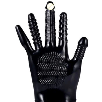 Вибриращ пръст секс ръкавици PVC с Магическа длан стимулация на клитора зърната анален флирт масажни ръкавици, дамски ръкавици мастурбация