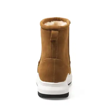 Taoffen 5 цвята размер: 33-43 дамски зимни ботуши от дебела кожа през цялата чорап Дамски обувки Мода прости топли зимни дамски ботильоны