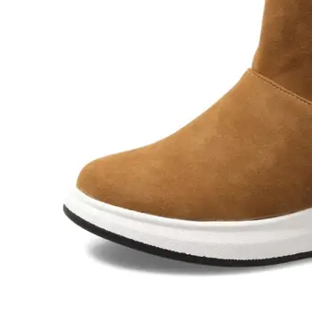 Taoffen 5 цвята размер: 33-43 дамски зимни ботуши от дебела кожа през цялата чорап Дамски обувки Мода прости топли зимни дамски ботильоны