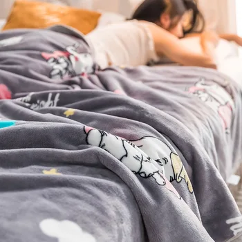 Сиво слоновье одеяло супер мека фланелевая плосък чаршаф за спане калъфи за зимата детско покривало за легло Twin Queen King