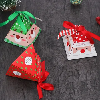 LBSISI Life 30 бр. 8 * 8 * 9 см с Коледа бонбони печене опаковка хартиена кутия с панделка коледен подарък украса бебе душ