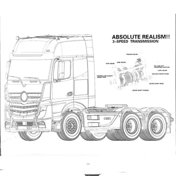RC 3 Speed Ti Axial Trailer транспортна фирма Assembly Car 1/14 дистанционно управление губеха с глава за 1: 14 RC Камион Truck #140401