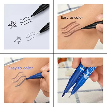 Маркер За Вежди Писалка Microblading Kit Tattoo Eye Brow Ruler Mark Отстраняване Дръжки Перманентен Грим Комплект Инструменти За Грим На Вежди