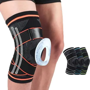 GOBYGO дишаща подкрепа еластична компресия коленете триизмерна пружина подкрепа силиконова защита от удар в коляното