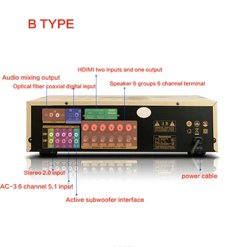 220V 900W аудио high power amplifier HiFi 5.1 Bluetooth home theater fever KTV усилвател караоке Dolby AC-3 декодиране без загуба