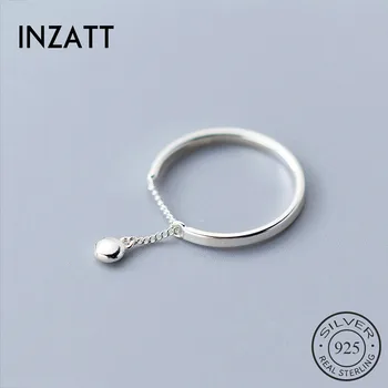 INZATT Real 925 Sterling Silver Chain регулируем пръстен за модерните жени Party Сладко Fine Jewelry минималистичные сладки аксесоари
