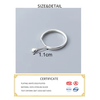 INZATT Real 925 Sterling Silver Chain регулируем пръстен за модерните жени Party Сладко Fine Jewelry минималистичные сладки аксесоари