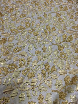 100x145 многоцветен релефен жакард плат рокля металик злато цвят брокат Жаккардовая плат жени обличам палто от полиестер, плат