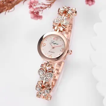 Марка Lvpai Women Bracelet Watch Fashion Luxury Butterfly Diamond Ladies Quartz Dress Watches reloj mujer Clock