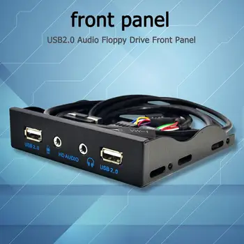3.5 inch 9Pin to 2 USB 2.0 Port HUB Дърва Floppy Bay HD Audio 3.5 mm жак за слушалки разширяване на предния панел стойка за компютър PC