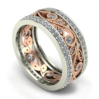 Modyle розово злато пръстен цвете Циркон годежен пръстен Модни бижута-годежни пръстени за жени Bague Femme Anillos Mujer