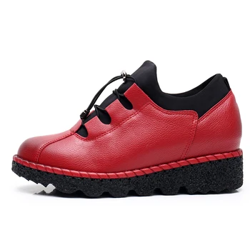 KULADA Дамски обувки с високо качество Дамски обувки Дамски Еластична лента обувки на платформа Клин стил Дамски обувки пролет есен Zapatos
