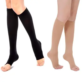 Меки найлонови компресия чорапи до коляното анти-умора подкрепа открито чорап дълги чорапи плантарна спортни мъжки дамски чорапи S~XXL