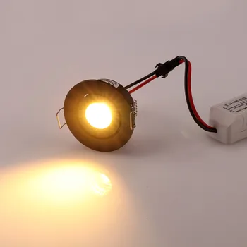 3W LED Mini COB LED Downlight Dimmable издълбана таван точка осветление Cut Hole 42 милиметра Black for Bathroom/Cabinet/Кухня Light