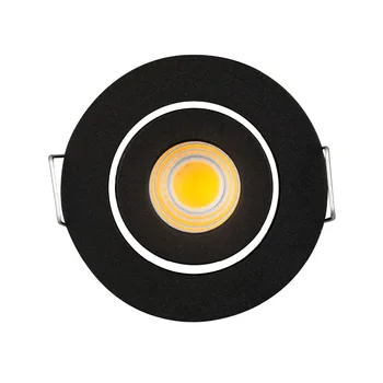 3W LED Mini COB LED Downlight Dimmable издълбана таван точка осветление Cut Hole 42 милиметра Black for Bathroom/Cabinet/Кухня Light