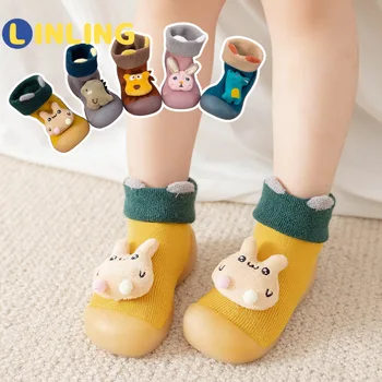 LLINLING зимни детски чорапи Момиче Момче Детски чорапи памучни детски гамаши детски подови чорапи детски мини степер чорапи V653