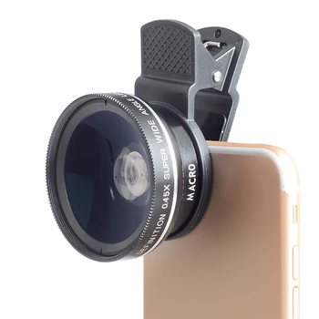 APEXEL обектива на камерата 0.45 X супер широк ъгъл&12.5 X макро мобилен леща 2 в 1 HD обектив телефон за iPhone 6 Samsung xiaomi ОПЛ-0.45 WM